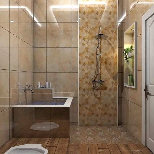 kamar mandi Nuansa Coklat